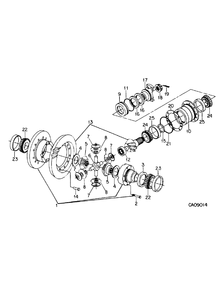 Схема запчастей Case IH 7288 - (07-42) - DRIVE TRAIN, FRONT DRIVE AXLE, DIFFERENTIAL (04) - Drive Train