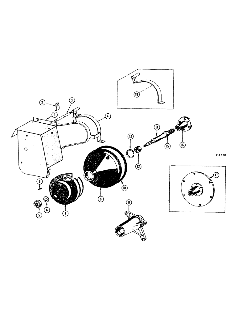 Схема запчастей Case IH 1010 - (312) - ENGINE OUTPUT SHAFT AND HOUSING (10) - ENGINE