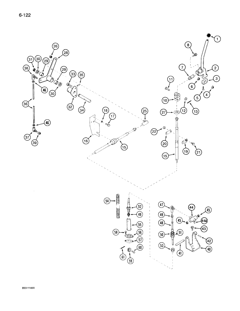 Схема запчастей Case IH 7140 - (6-122) - TRANSMISSION SHIFT CONTROL, P.I.N. JJA0018865 AND AFTER (06) - POWER TRAIN