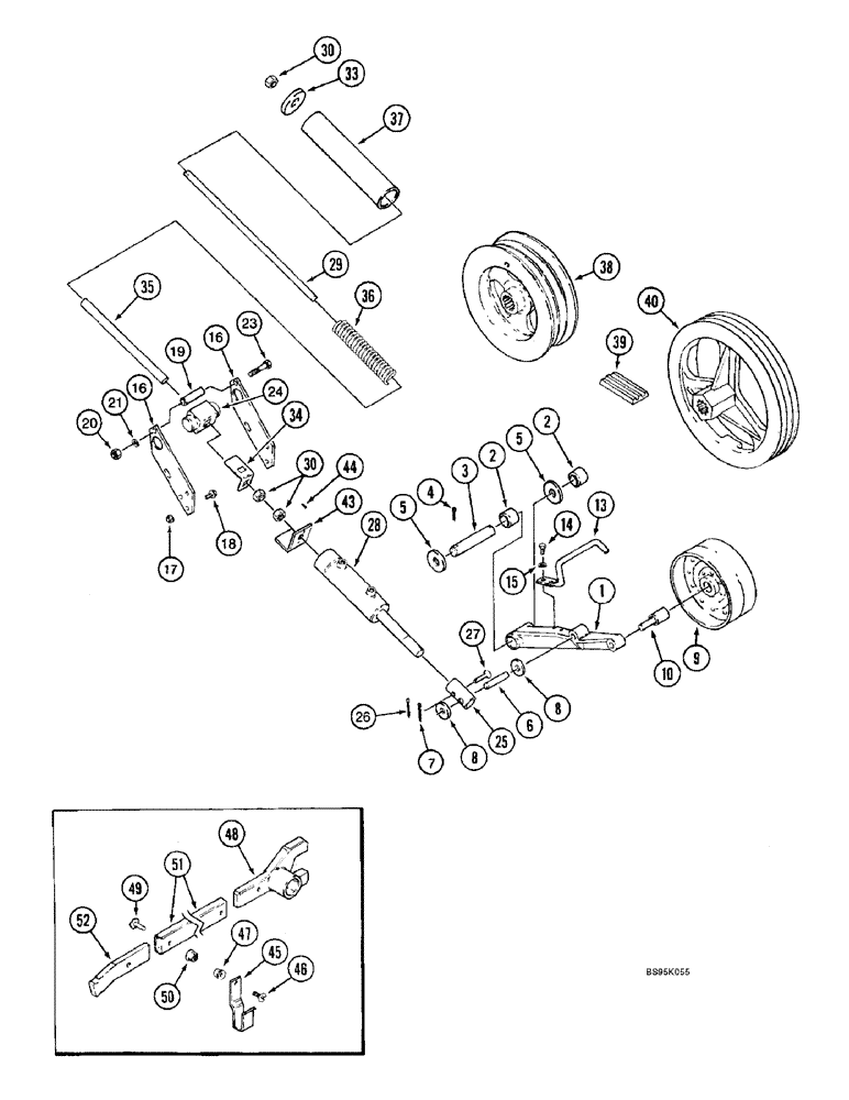 Схема запчастей Case IH 2166 - (9A-14) - SEPARATOR, DRIVE PULLEY AND IDLER (13) - FEEDER