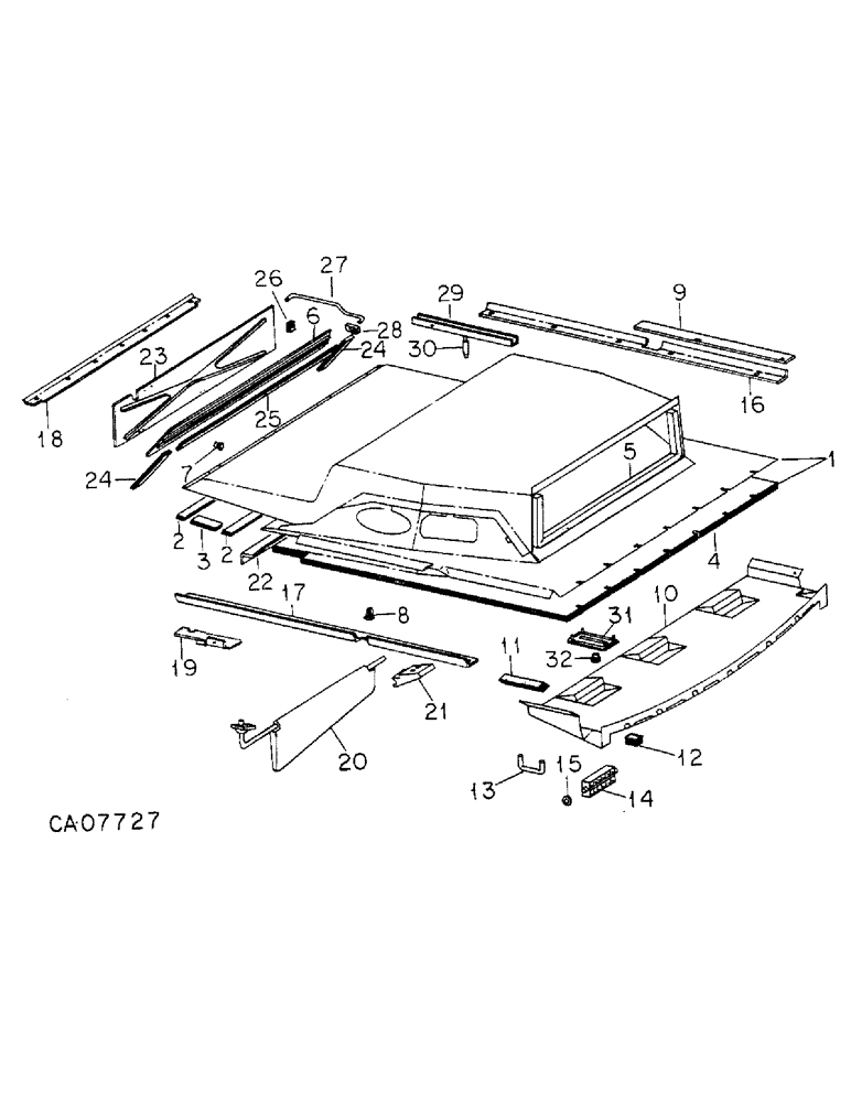 Схема запчастей Case IH 6788 - (13-19) - SUPERSTRUCTURE, HEADLINER (05) - SUPERSTRUCTURE