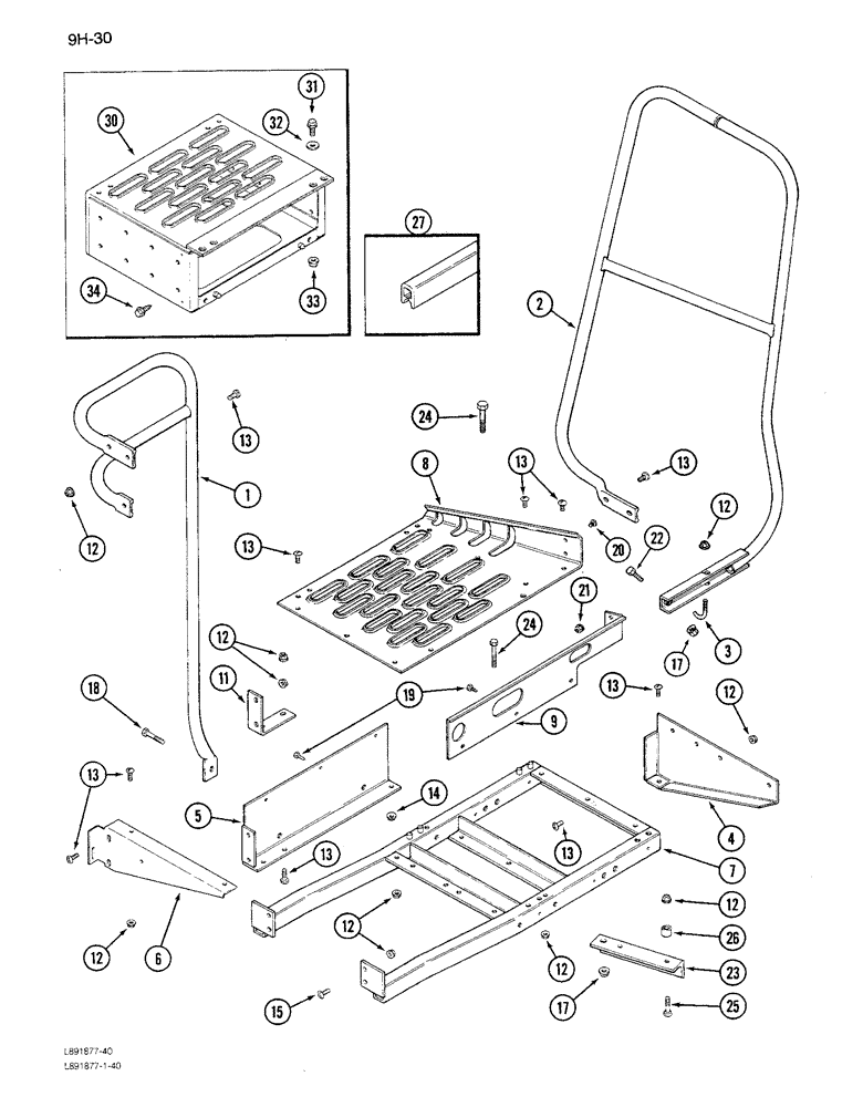 Схема запчастей Case IH 1680 - (9H-30) - OPERATORS PLATFORM EXTENSION (12) - CHASSIS