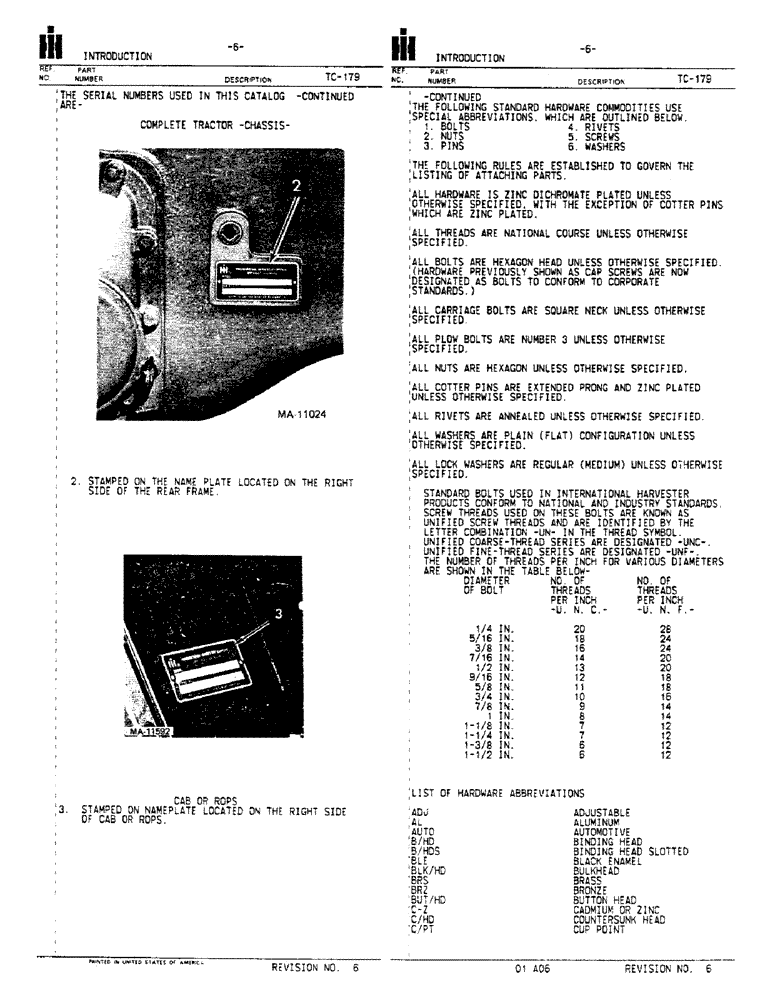 Схема запчастей Case IH HYDRO 186 - (00-06) - INTRODUCTION - SERIAL NUMBER LOCATIONS (00) - GENERAL