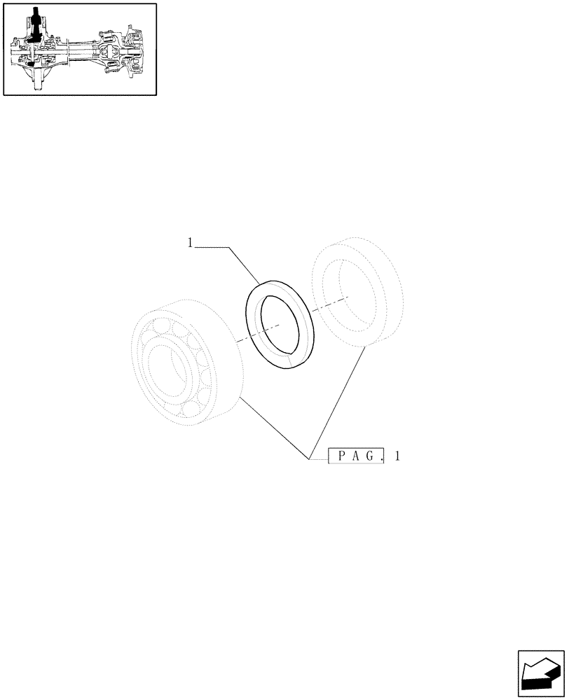Схема запчастей Case IH PUMA 195 - (1.40.1/06[02]) - (VAR.195-212) 4WD FRONT AXLE WITH SUSPENSIONS, BRAKE, TERRALOCK - BEVEL GEAR PAIR (04) - FRONT AXLE & STEERING