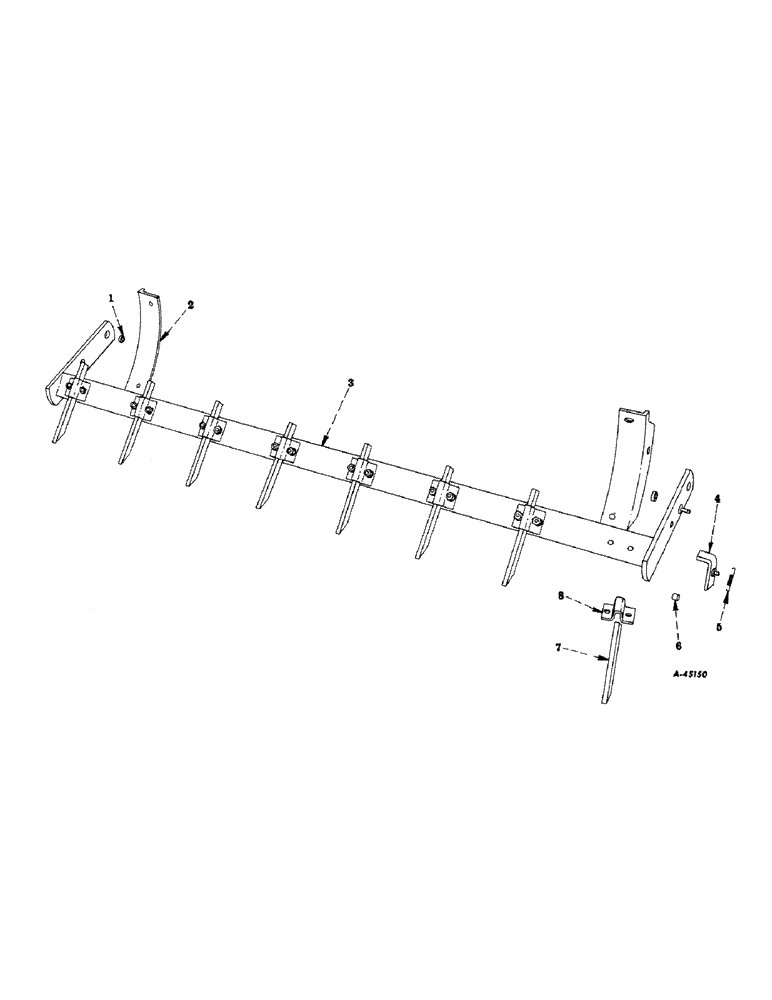 Схема запчастей Case IH 1 - (D-5) - SCARIFIER ATTACHMENT 1958-1961 - ONE BACKFILL BLADE 