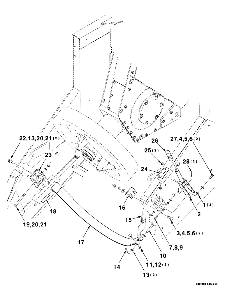 Схема запчастей Case IH 8575 - (2-14) - FLYWHEEL BRAKE ASSEMBLY Driveline