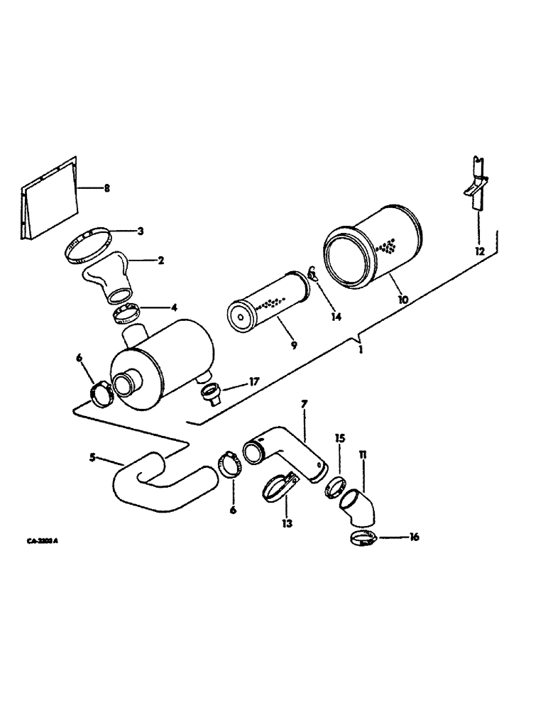 Схема запчастей Case IH 766 - (12-03) - POWER, AIR CLEANER AND CONNECTIONS, 766 DIESEL, 966 AND HYDRO 100 TRACTORS Power