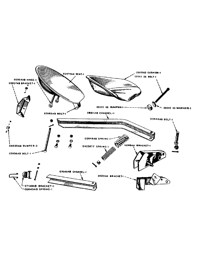 Схема запчастей Case IH S-SERIES - (104) - OPERATORS SEAT, FOR TRACTORS PRIOR TO S/N 8027115, S, SC, SO (09) - CHASSIS
