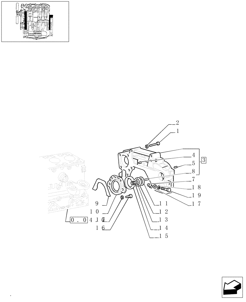 Схема запчастей Case IH JX1070C - (0.04.3[02]) - COVERS & GASKETS, REAR (01) - ENGINE