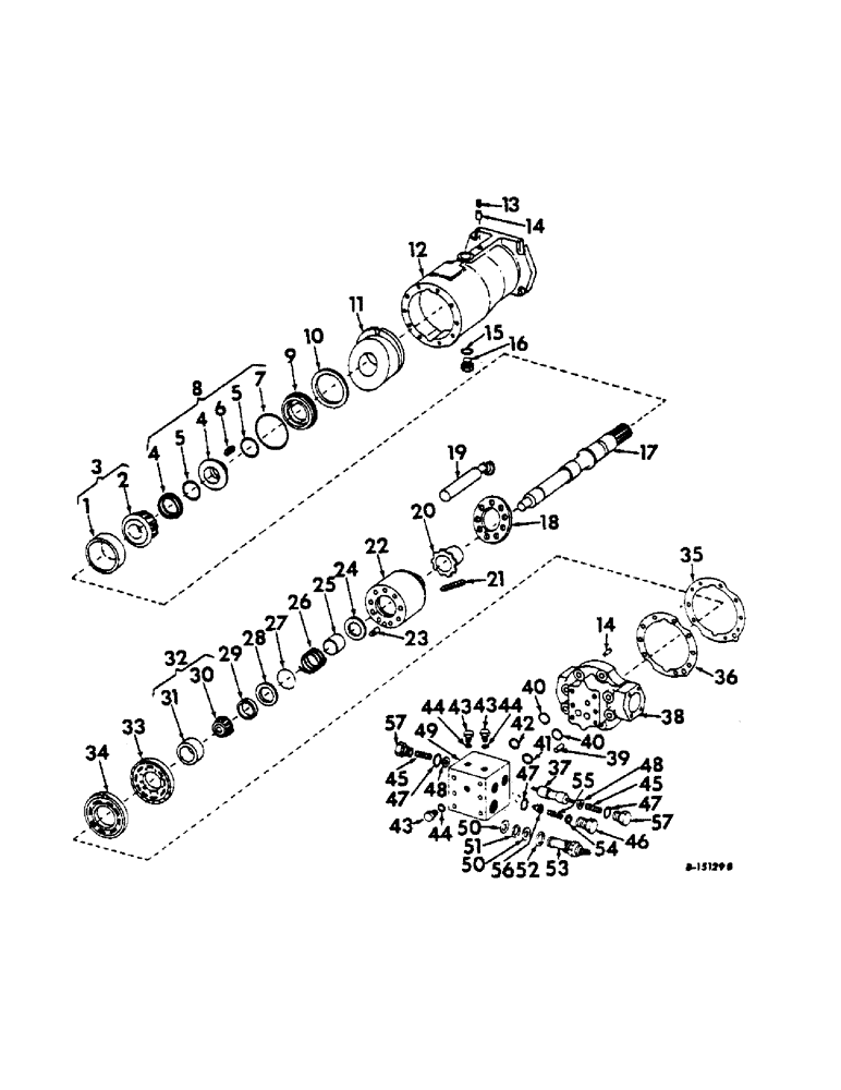 Схема запчастей Case IH 622 - (F-26) - HYDRAULICS SYSTEM, HYDRAULIC MOTOR ASSY, SUNDSTRAND, FOR (07) - HYDRAULIC SYSTEM
