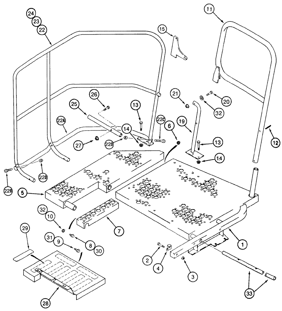 Схема запчастей Case IH 2555 - (09F-13) - PLATFORM AND HANDRAILS - 4 ROW WIDE, 4 ROW NARROW AND 5 ROW NARROW, BSN JJC0249565 (12) - CHASSIS