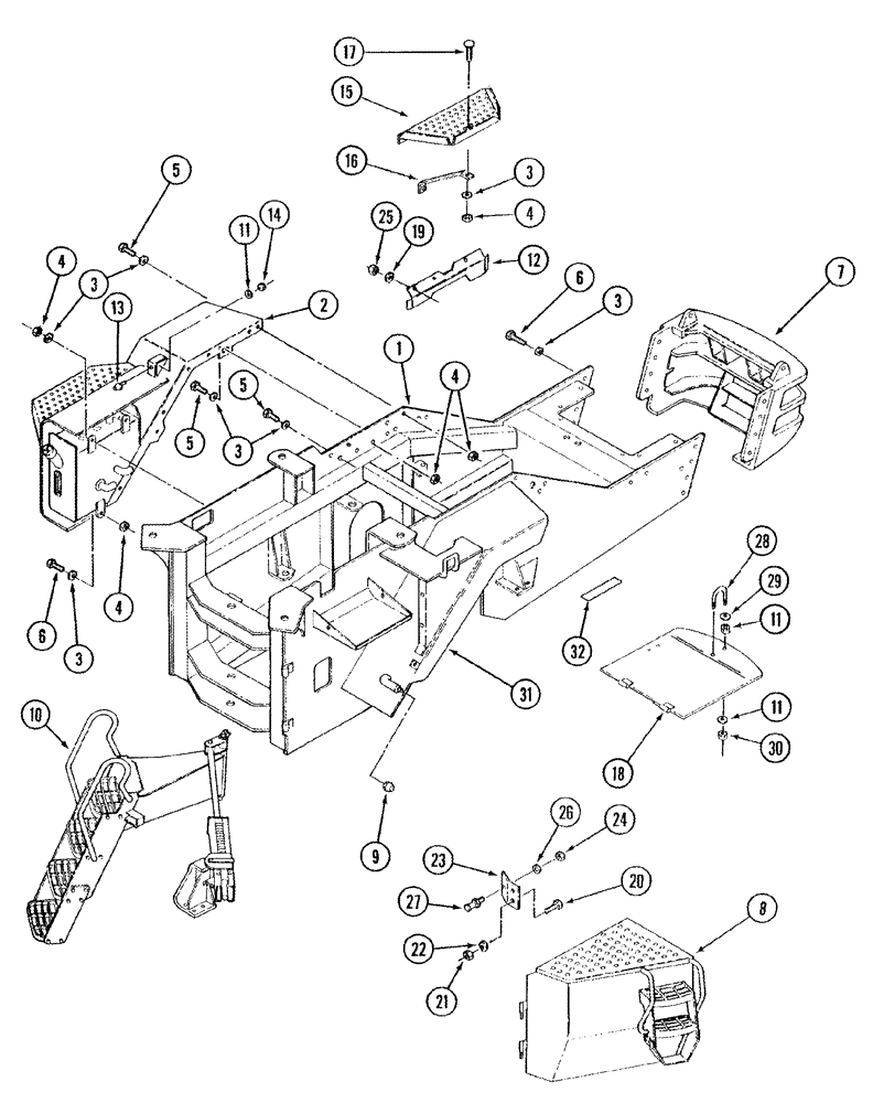 Схема запчастей Case IH STX375 - (09-32) - FRONT FRAME QUADTRAC TRACTOR (09) - CHASSIS/ATTACHMENTS