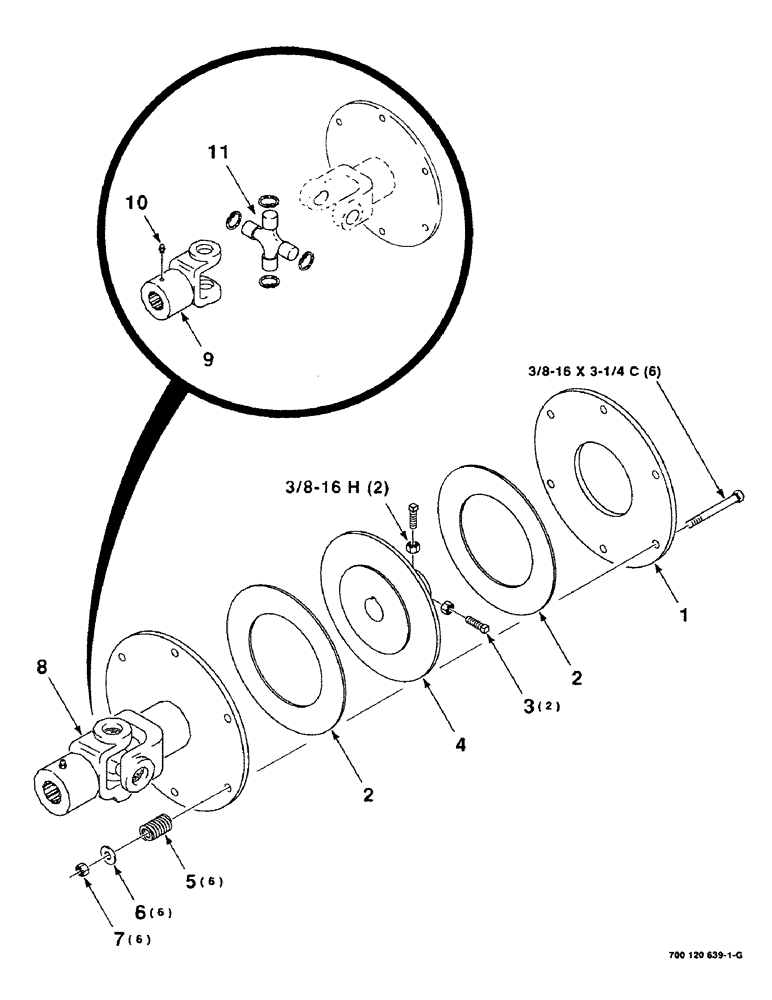 Схема запчастей Case IH 8430 - (2-16) - SLIP CLUTCH ASSEMBLY, (700120639 SLIP CLUTCH ASSEMBLY Driveline