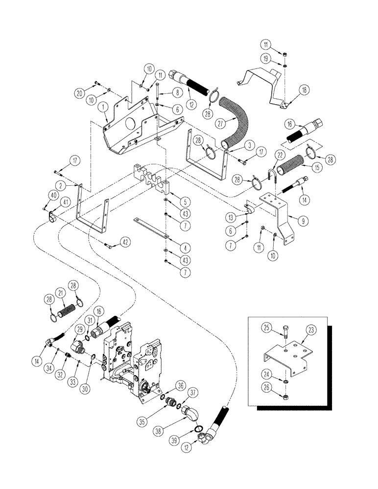 Схема запчастей Case IH STX375 - (08-17) - HYDRAULIC REMOTE HOSES - MANUAL REMOTE, BSN JEE0102592 (08) - HYDRAULICS