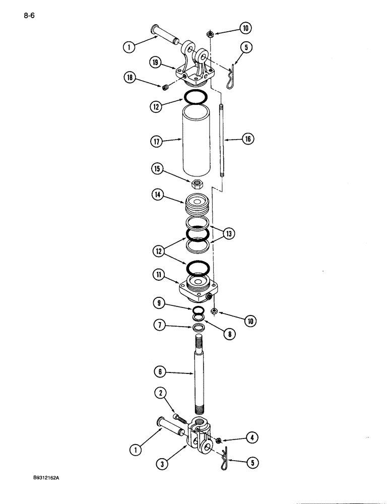 Схема запчастей Case IH 3309 - (8-06) - TONGUE POSITIONING HYDRAULIC CYLINDER (07) - HYDRAULICS