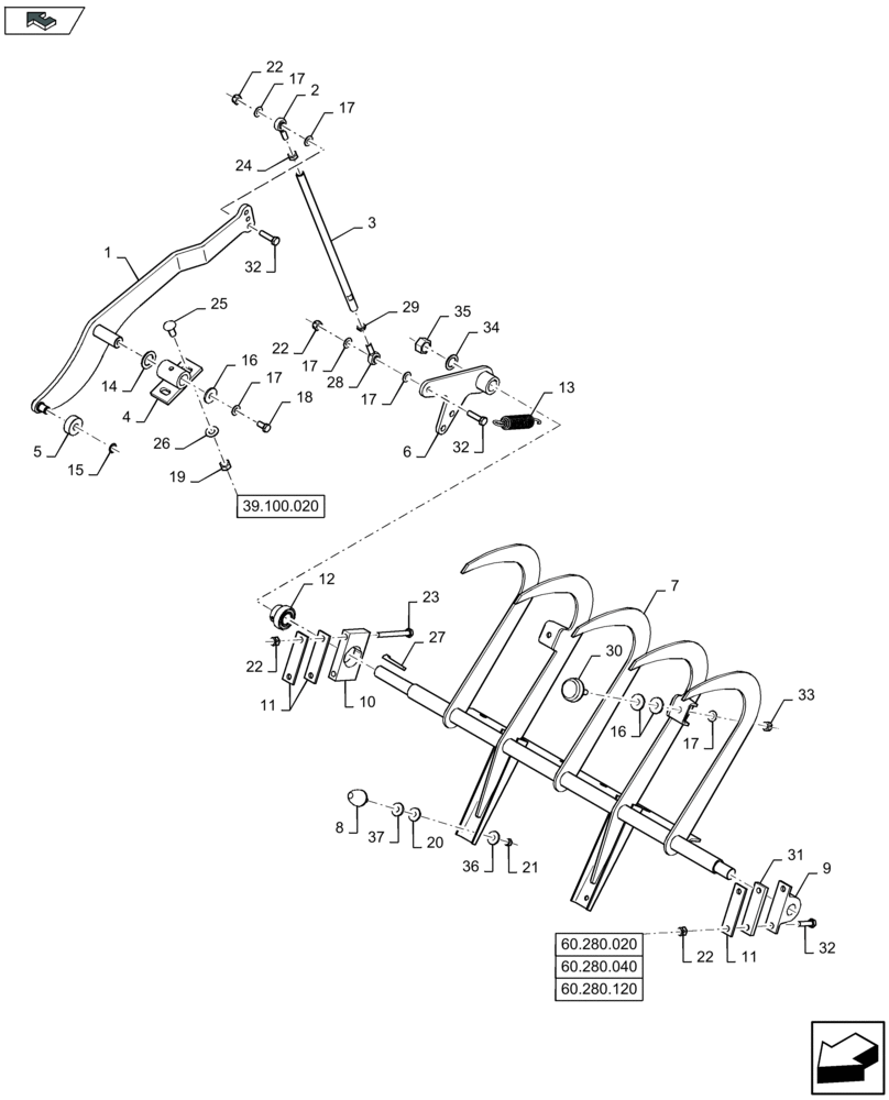 Схема запчастей Case IH LB324P - (60.280.010) - FEEDER RETAINERS - C150 (60) - PRODUCT FEEDING