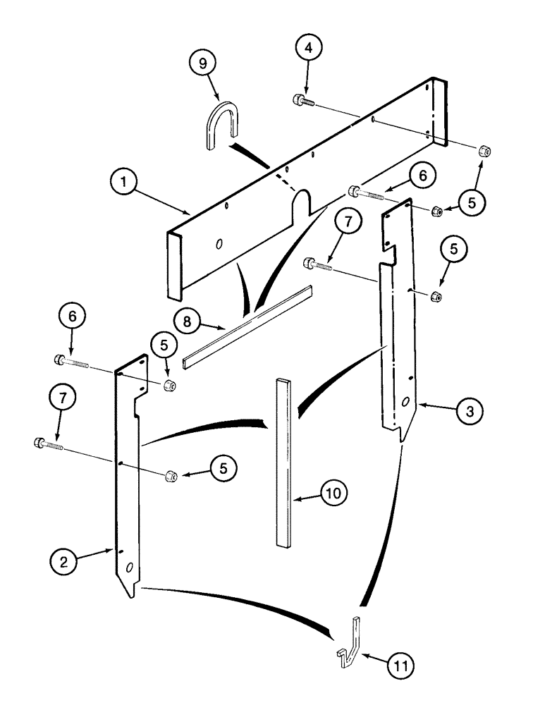 Схема запчастей Case IH 2155 - (9F-14) - FUEL TANK SHIELDS (12) - CHASSIS