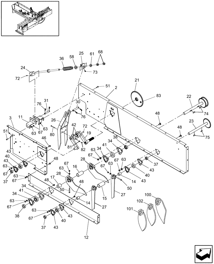 Схема запчастей Case IH SB531 - (60.220.05[1]) - FEEDER FINGERS, SB531 (60) - PRODUCT FEEDING
