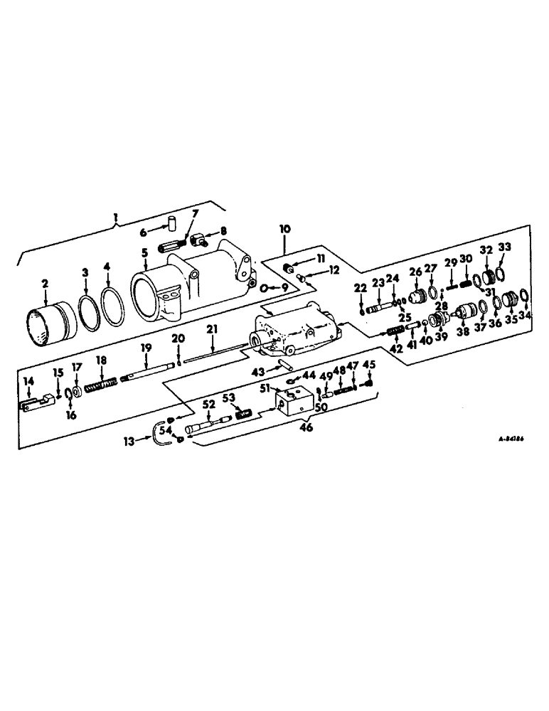 Схема запчастей Case IH 666 - (10-28) - HYDRAULICS, DRAFT CONTROL CYLINDER AND VALVE (07) - HYDRAULICS
