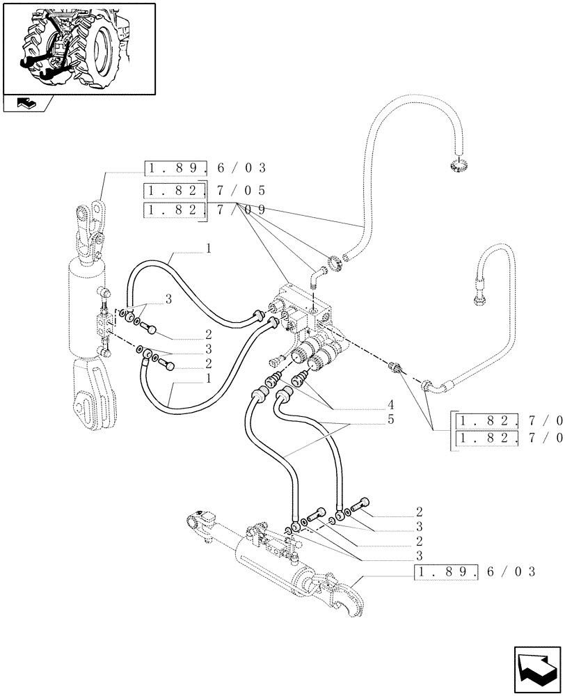 Схема запчастей Case IH PUMA 140 - (1.82.7/10) - CAT.2/3 QUICK ATTACH LINKS FOR HYDR. LINKAGE ADJUSTMENT - PIPES (VAR.330921-331921) (07) - HYDRAULIC SYSTEM