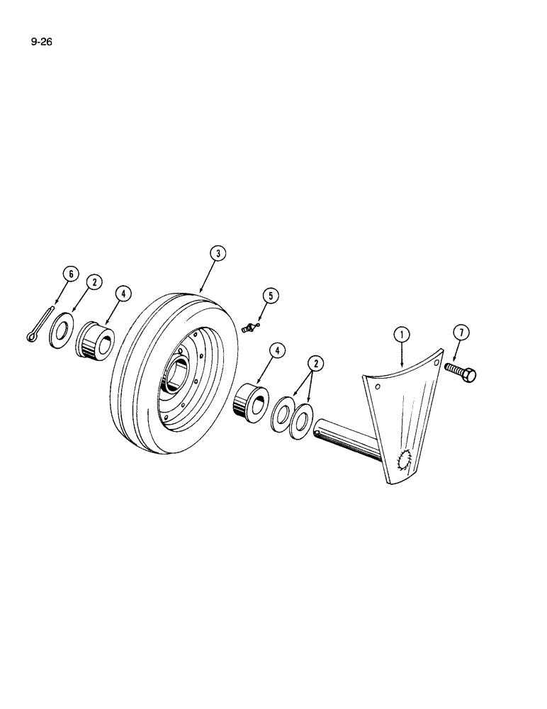 Схема запчастей Case IH 960 - (9-26) - GAUGE WHEEL ATTACHMENT (09) - CHASSIS