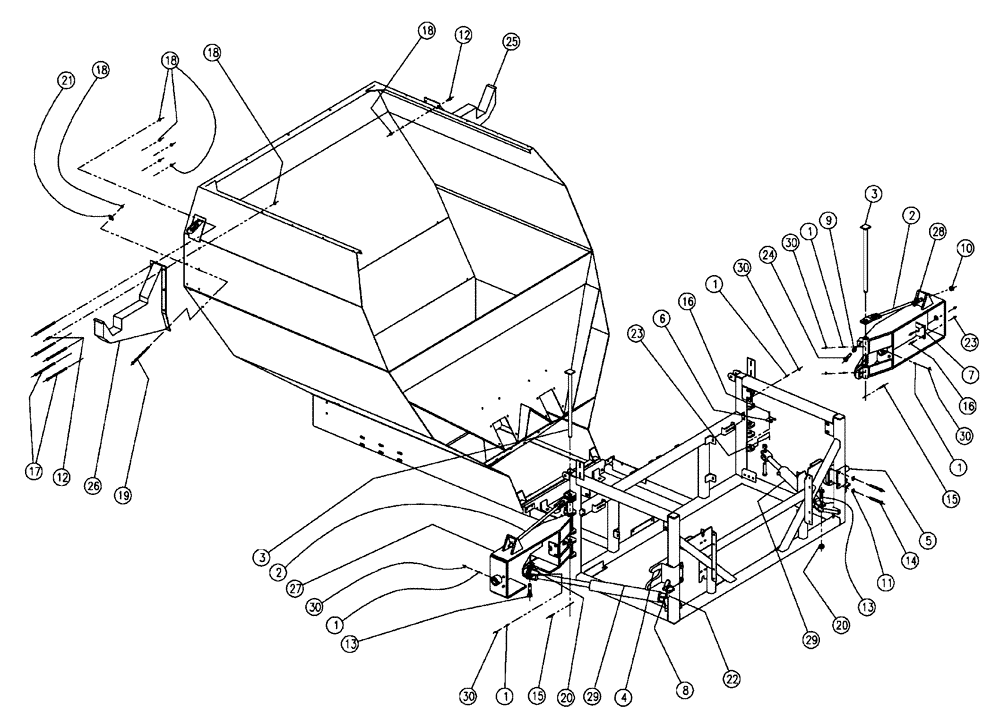 Схема запчастей Case IH 438 - (04-001) - BOOM FOLD PARTS, MID, 2.5” & 3”, 60’ Boom Group