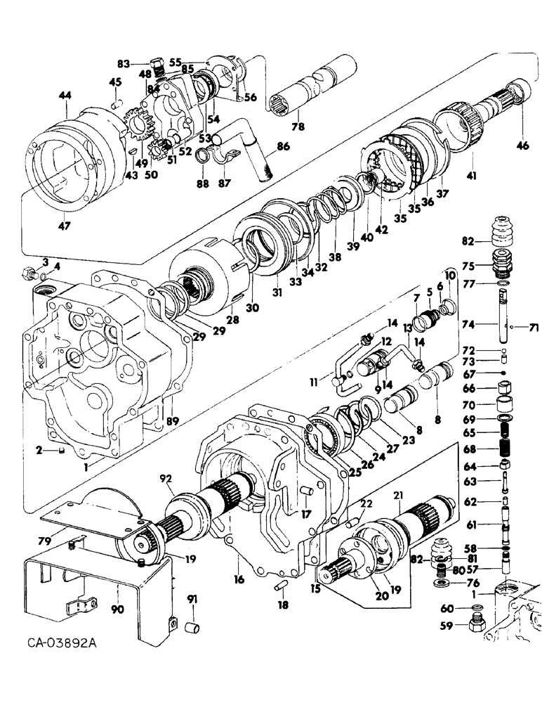 Схема запчастей Case IH 3788 - (07-48) - DRIVE TRAIN, INDEPENDENT POWER TAKE-OFF, SINGLE SPEED, 3588 AND 3788 TRACTORS (04) - Drive Train