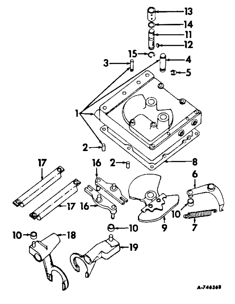 Схема запчастей Case IH 856 - (H-05) - CONTROLS, GEAR SHIFT MECHANISM, SPEED TRANSMISSION Controls