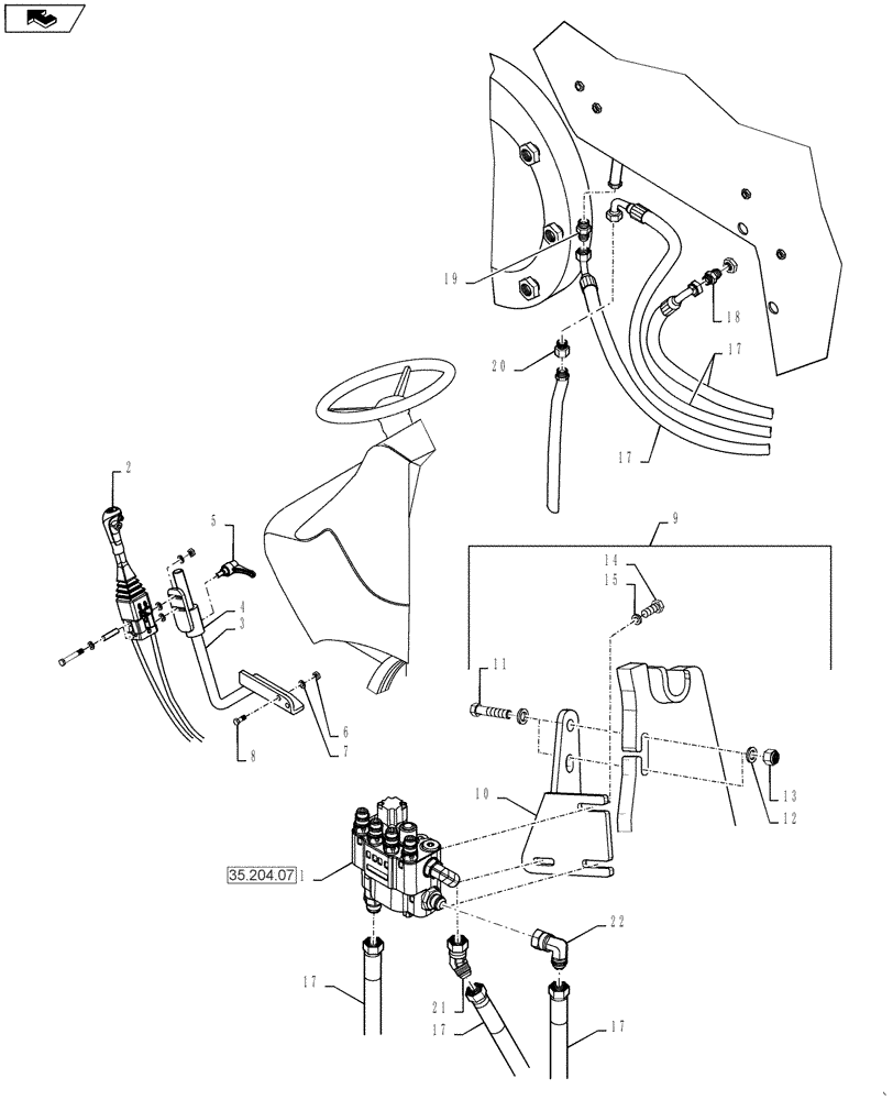 Схема запчастей Case IH L550 - (35.204.06) - HYDRAULIC KIT, FARMALL 75N, 95N - 715431036 (35) - HYDRAULIC SYSTEMS