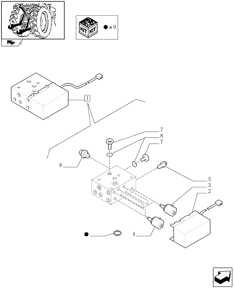 Схема запчастей Case IH FARMALL 75N - (1.89.6/ D) - HYDRAULIC LIFTING ROD - VALVE - BREAKDOWN (09) - IMPLEMENT LIFT