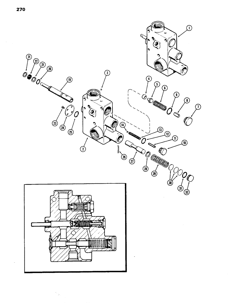 Схема запчастей Case IH 770 - (270) - CASE, FLOW DIVIDER AND P.T.O. CONTROL VALVE (08) - HYDRAULICS