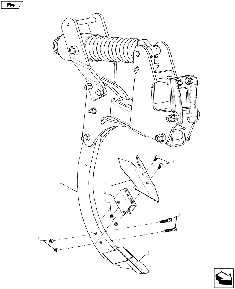 Схема запчастей Case IH 870 - (75.200.05) - COVERBOARD - 6 INCH (75) - SOIL PREPARATION