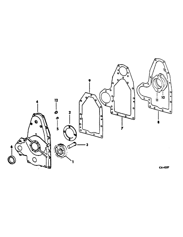 Схема запчастей Case IH DV4D - (L-09) - CRANKCASE FRONT COVER AND IDLER GEAR 
