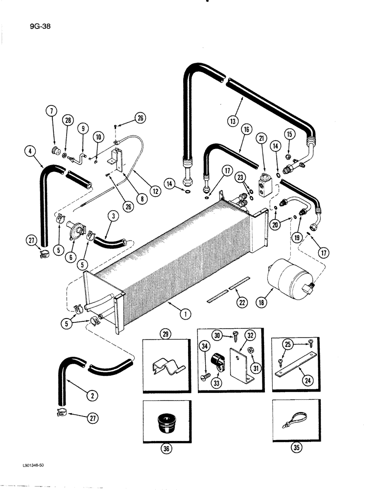 Схема запчастей Case IH 1620 - (9G-38) - HEATER AND AIR CONDITONING, CAB CONNECTIONS (10) - CAB & AIR CONDITIONING
