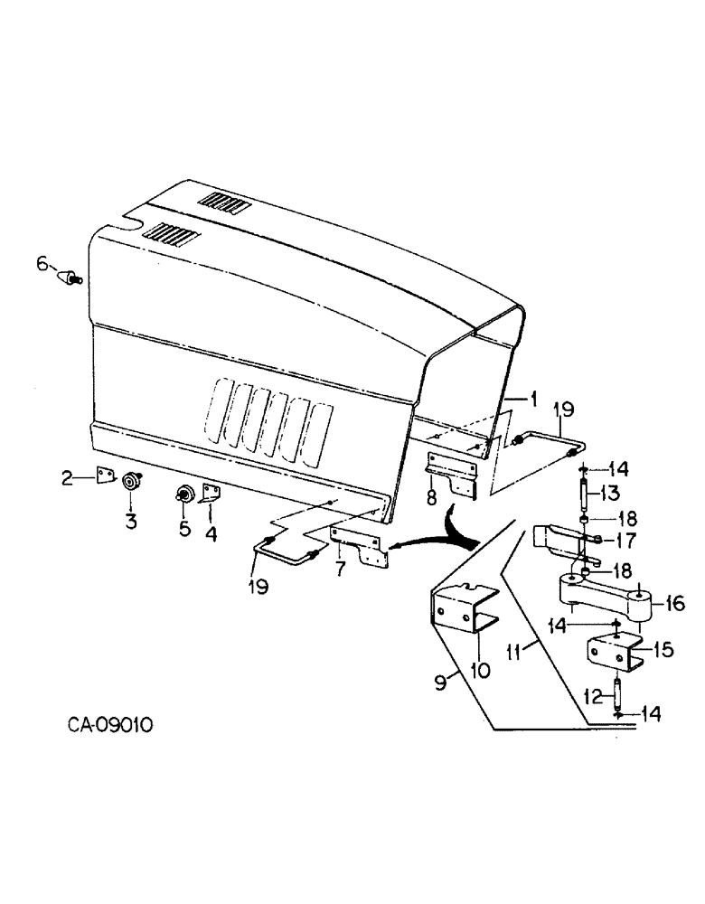 Схема запчастей Case IH 7288 - (13-01) - SUPERSTRUCTURE, FRONT HOOD (05) - SUPERSTRUCTURE