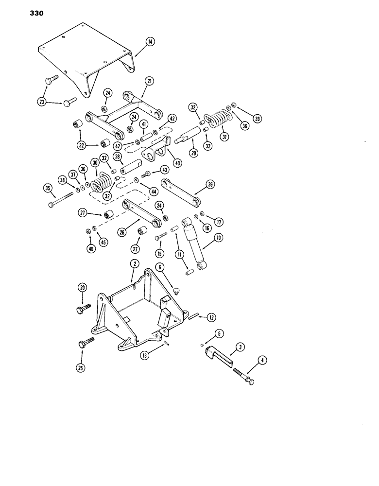 Схема запчастей Case IH 870 - (330) - SEAT SUSPENSION, USED PRIOR TO TRACTOR SERIAL NUMBER 8693001 (09) - CHASSIS/ATTACHMENTS