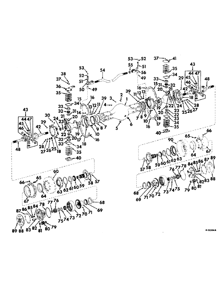 Схема запчастей Case IH 4156 - (B-09) - POWER TRAIN, FRONT AXLE AND CONNECTIONS, LESS DIFFERENTIAL CARRIER & BRAKES (03) - POWER TRAIN