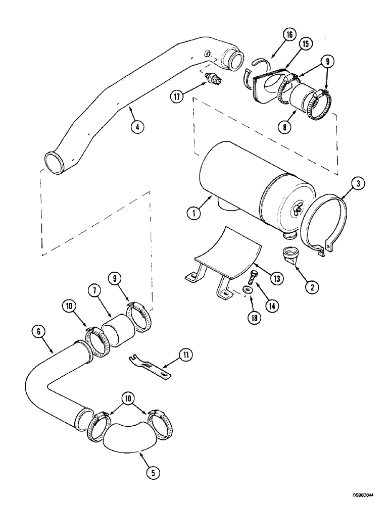 Схема запчастей Case IH 5150 - (2-010) - AIR CLEANER AND CONNECTIONS, (5140/5150) (02) - ENGINE