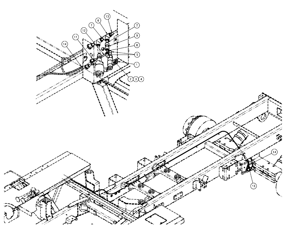 Схема запчастей Case IH TITAN 4020 - (07-013) - SHIFT GROUP, 2-SPEED, AIR "BEFORE SERIAL # 6700" Pneumatics