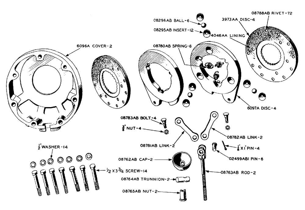 Схема запчастей Case IH LA-SERIES - (055) - DIFFERENTIAL BRAKE TRACTOR NO. 5418607 AND AFTER (06) - POWER TRAIN