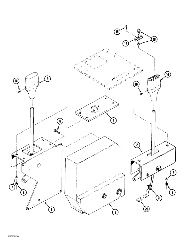 Схема запчастей Case IH 9370 - (6-102) - TRANSMISSION SHIFT CONTROLS, POWER SHIFT TRACTOR (06) - POWER TRAIN