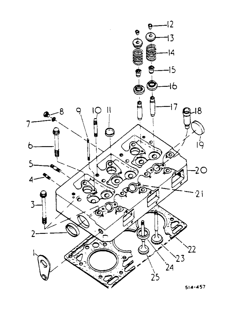 Схема запчастей Case IH 2400 - (12-43) - CYLINDER HEAD AND RELATED PARTS Power