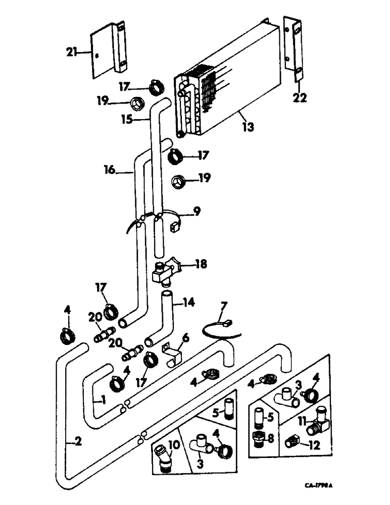 Схема запчастей Case IH 915 - (N-17) - PARTS ACCESSORIES AND ATTACHMENTS, OPERATORS CAB HEATER, S/N 1865 AND ABOVE Accessories & Attachments