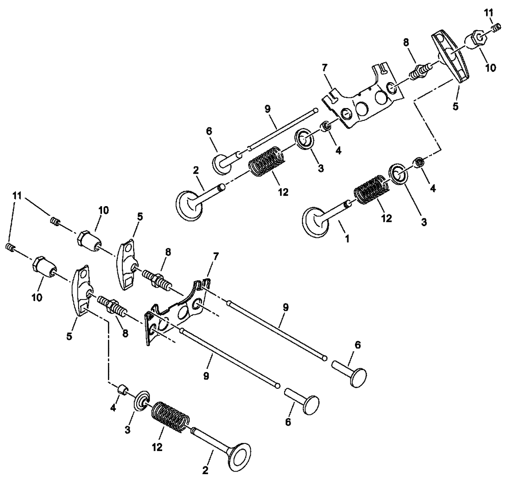 Схема запчастей Case IH SCOUT XL - (10.101.02[01]) - VALVES - GASOLINE ENGINE (10) - ENGINE
