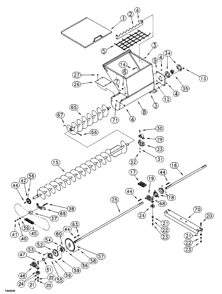 Схема запчастей Case IH 1260 - (9A-010) - SUPPLEMENT HOPPER AND DRIVE (12) - CHASSIS