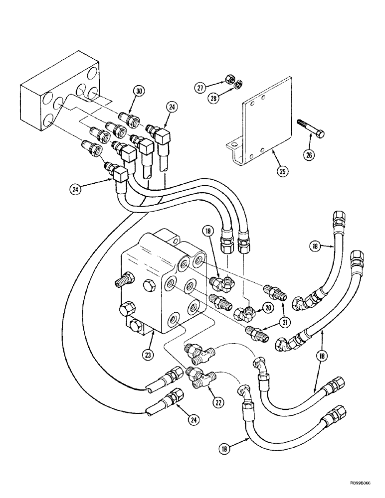 Схема запчастей Case IH L400 - (8-62) - HYDRAULICS, MID MOUNT, 2 FUNCTION CX50, CX60, WITH SELF LEVELING (08) - HYDRAULICS