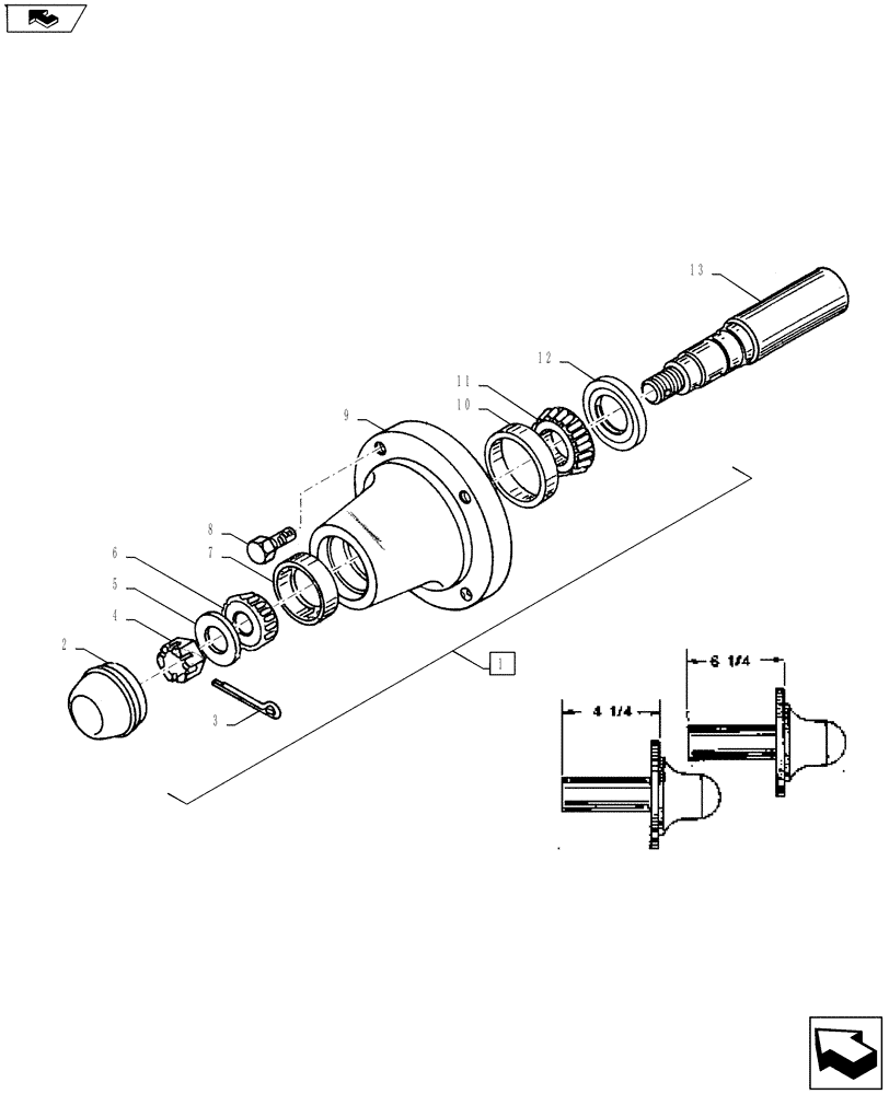 Схема запчастей Case IH COULTER CHAMP - (44.100.01) - Q-633 HUB & SPINDLE ASSY (44) - WHEELS