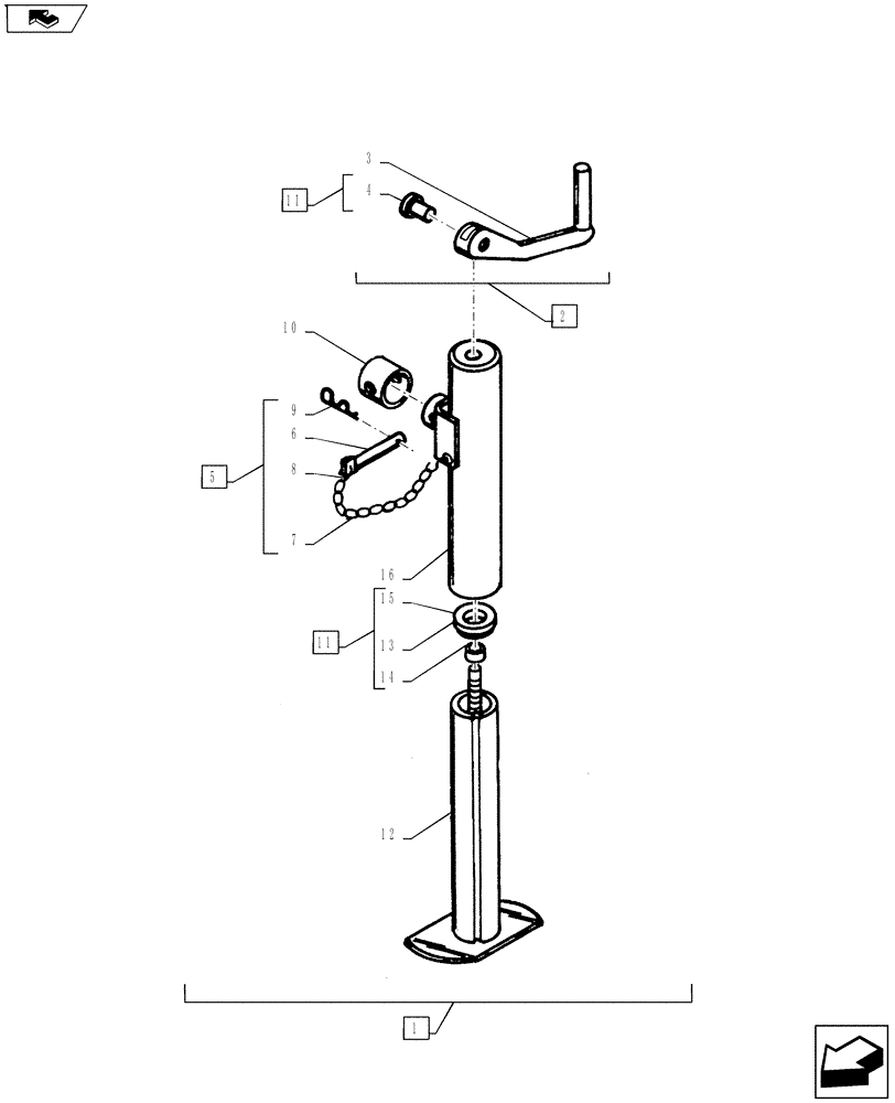 Схема запчастей Case IH COULTER CHAMP - (39.110.02) - JACK ASN 201001 (39) - FRAMES AND BALLASTING