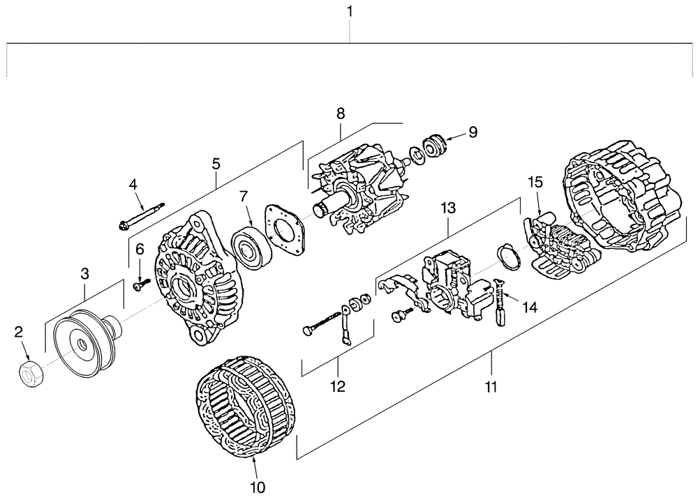 Схема запчастей Case IH DX25 - (11E01) - ALTERNATOR ASSY. (06) - ELECTRICAL SYSTEMS