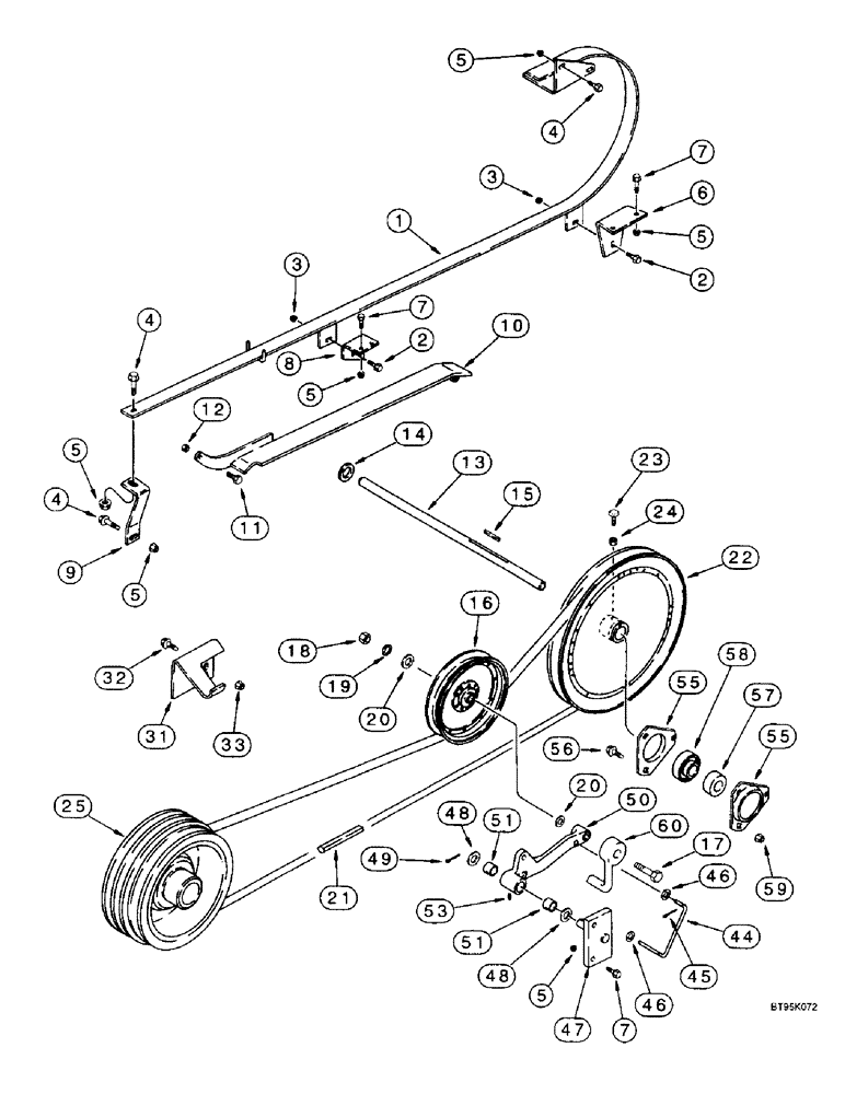 Схема запчастей Case IH 2188 - (9E-12) - GRAIN TANK UNLOADER, BELT DRIVE (17) - GRAIN TANK & UNLOADER